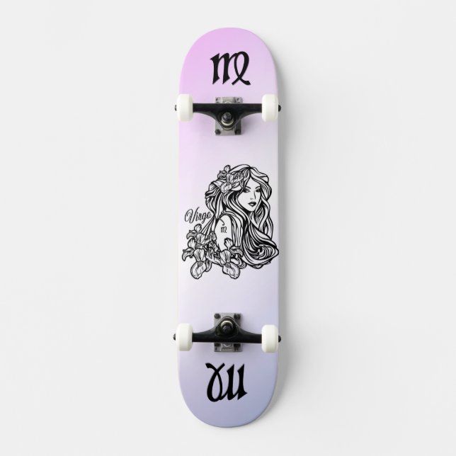 Våg Virgin Zodiac Lila Mini Skateboard Bräda 18,5 Cm (Framsida)