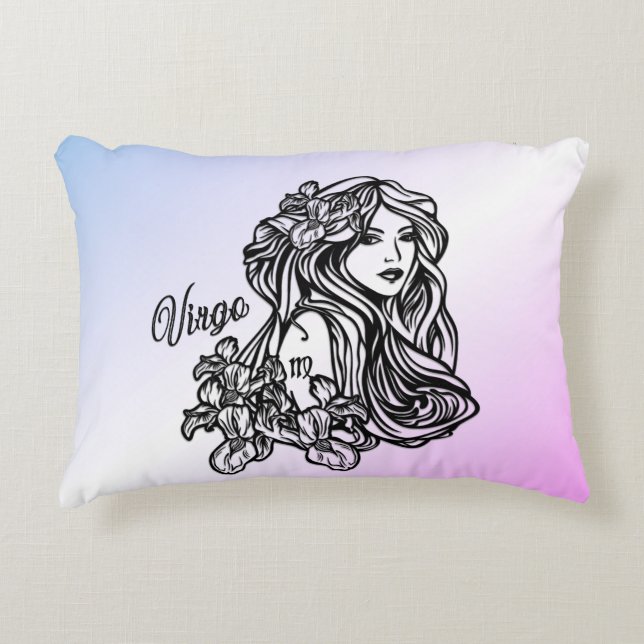 Våg Virgin Zodiac Lila Prydnadskudde (Framsidan)