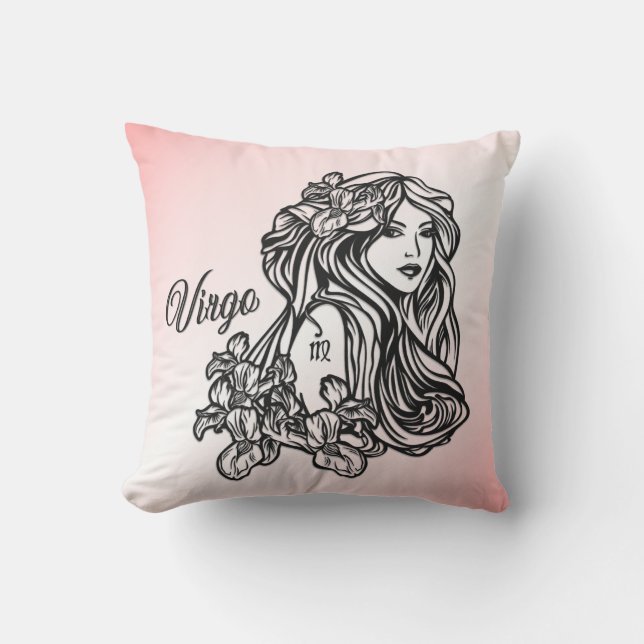 Våg Virgin Zodiac Rosa Kudde (Framsida)