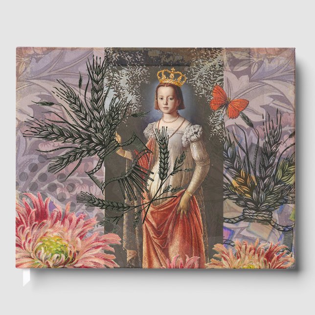 Våg Woman Astrology Whimsical Porträtt Gästböcker (Framsida)