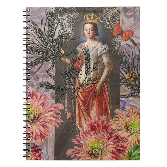 Våg Woman Porträtt Antique Colorful Rik Anteckningsbok (Framsidan)