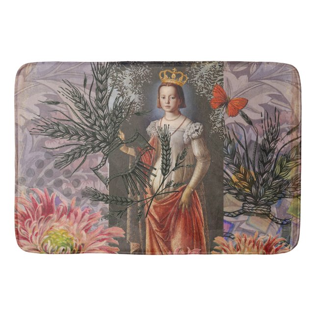 Våg Woman Porträtt Antique Colorful Rik Badrumsmatta (Framsidan)