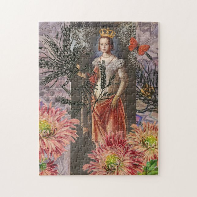 Våg Woman Porträtt Antique Colorful Rik Pussel (Vertikal)