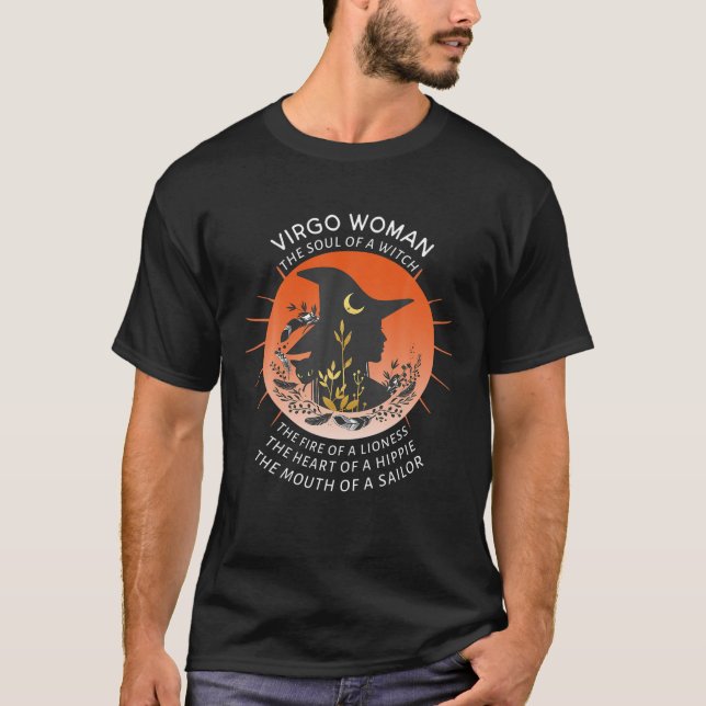 Våg Woman Zodiac - Soul of a Witch Mouth a Sa T Shirt (Framsida)
