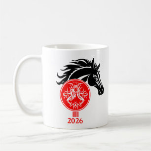 Våg x År 2026 för hästen Kaffemugg