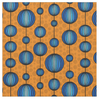 Väg Zen Fabric - Orange och blå Abstrakt Tyg