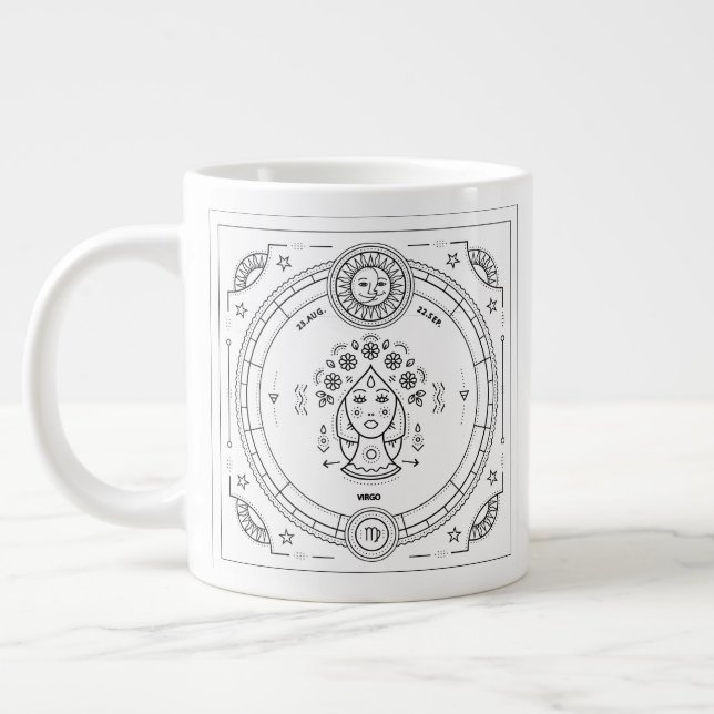 Våg Zodiac Anpassningsbar Birthday Jumbo Mugg (Vänster)