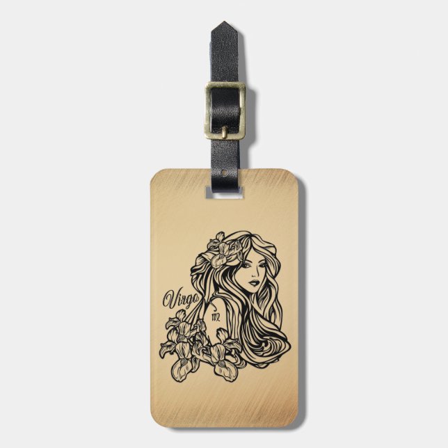 Våg Zodiac Antique-utseende Bagagebricka (Vertikal Framsida)