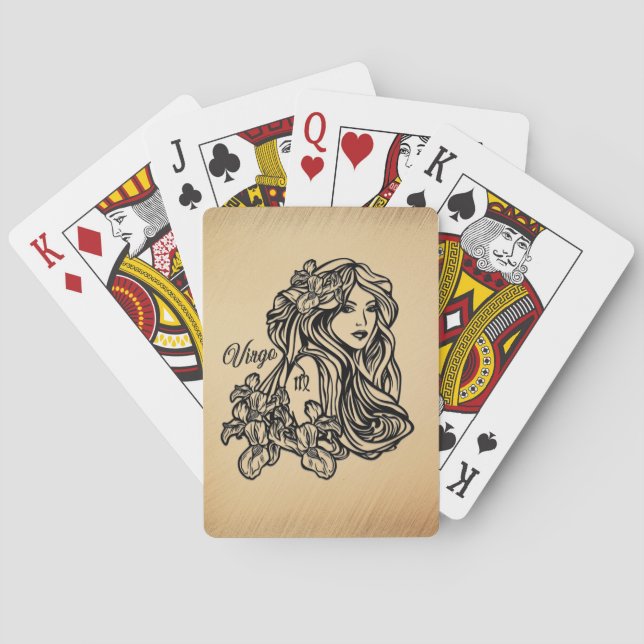 Våg Zodiac Antique-utseende Casinokort (Baksidan)