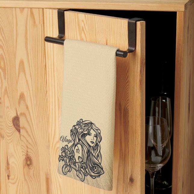 Våg Zodiac Antique-utseende Kökshandduk (Thirds Fold)