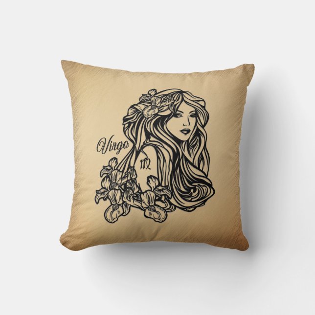 Våg Zodiac Antique-utseende Kudde (Framsida)