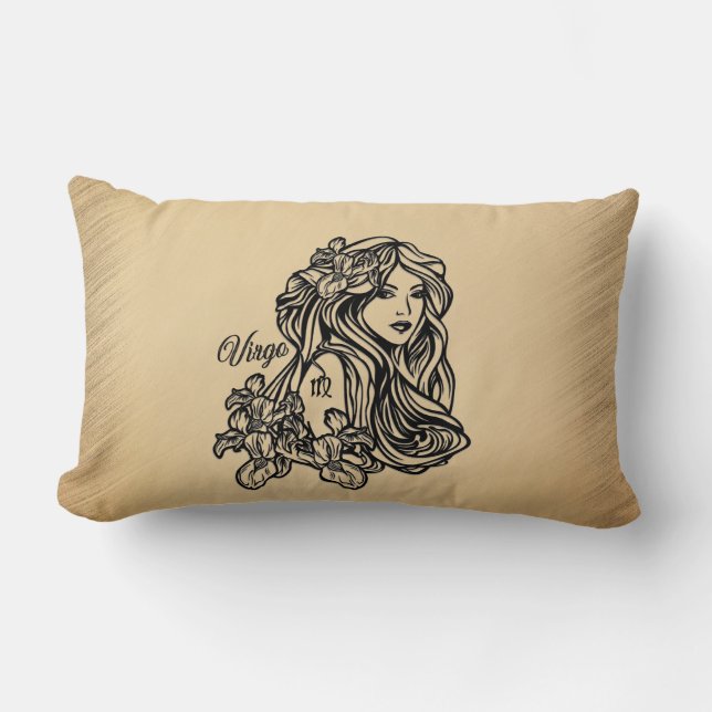 Våg Zodiac Antique-utseende Lumbarkudde (Framsida)