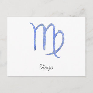Våg. Zodiac Astrological Sign. Blått. Vykort