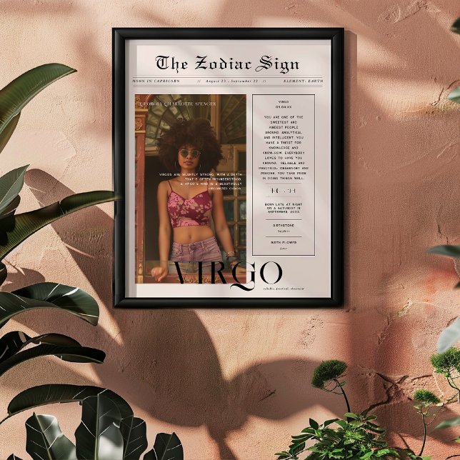 Våg | Zodiac Astrology Photo Newspaper Poster (Skapare uppladdad)