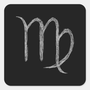 Våg. Zodiac Astrology-tecken. Svart. Fyrkantigt Klistermärke