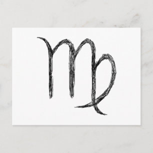 Våg. Zodiac Astrology-tecken. Svart. Vykort