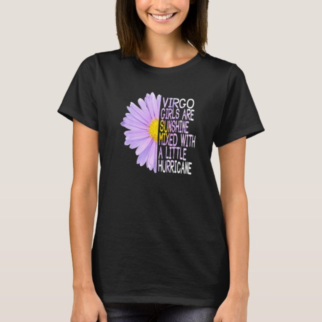 Våg Zodiac Birthday Flower Daisy Aster Cute Quot T Shirt (Framsida)