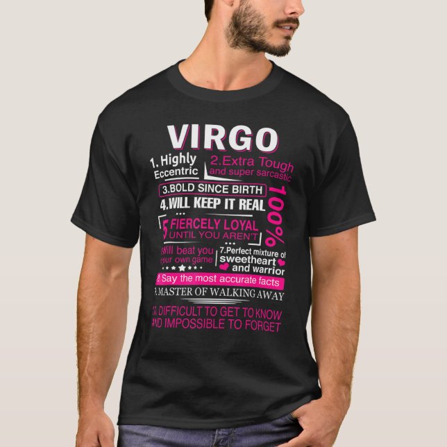 Våg Zodiac Birthday Girls Manar som säger Våg-teck T Shirt (Framsida)