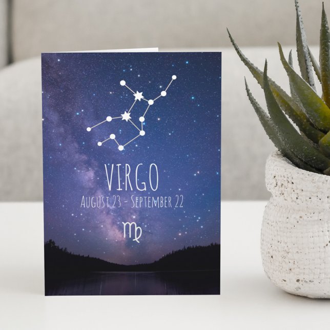 Våg Zodiac Constellation | Astrologi Birthday Kort (Skapare uppladdad)
