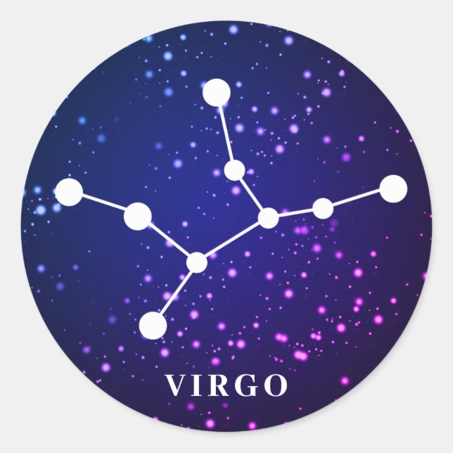 Våg Zodiac Constellation Design Runt Klistermärke (Framsida)