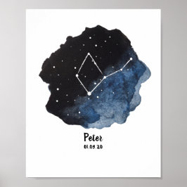 Våg Zodiac Constellation Sign Poster