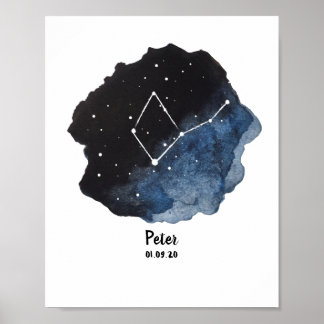Våg Zodiac Constellation Sign Poster
