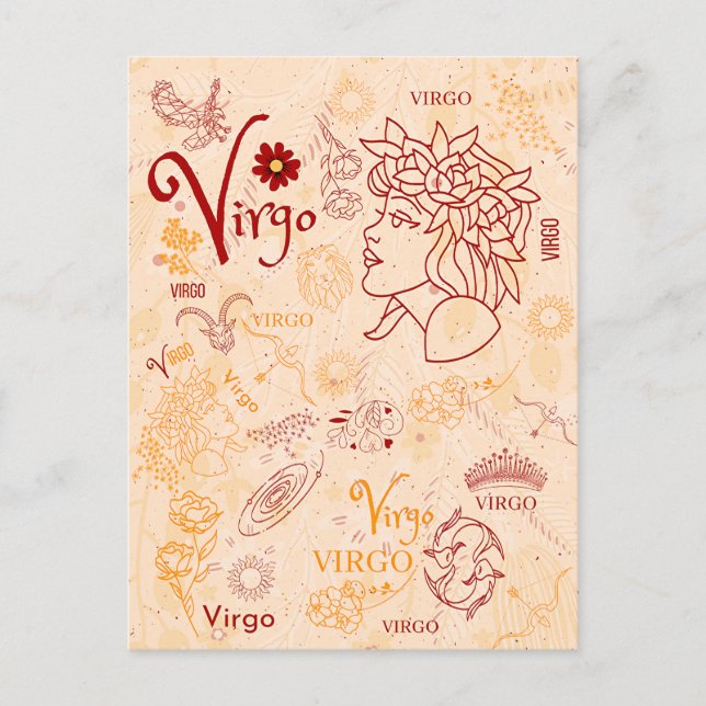 Våg Zodiac Design Horoscope Design Vykort (Framsida)