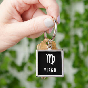 Våg zodiac fyrkantig silverfärgad nyckelring