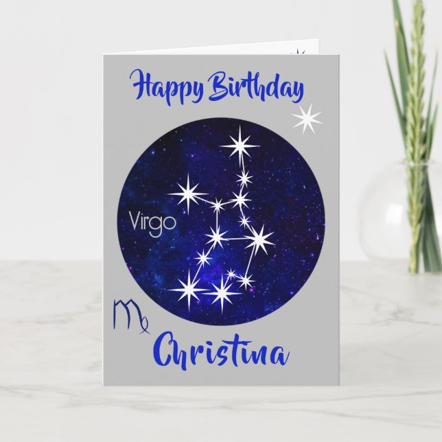 Våg Zodiac Horoscope Card Kort (Framsida)