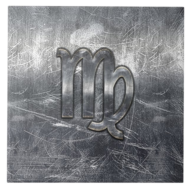 Våg Zodiac-inloggning Grunge Distress Stil Decor Kakelplatta (Framsidan)