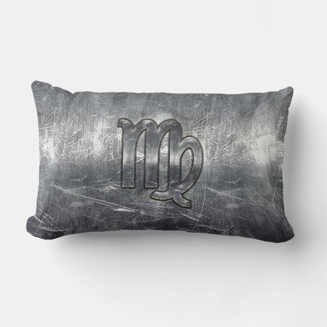 Våg Zodiac-inloggning Grunge Distress Stil Decor Lumbarkudde (Framsida)