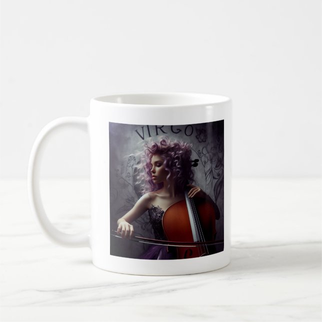 Våg Zodiac Musician Cello Kaffemugg (Vänster)