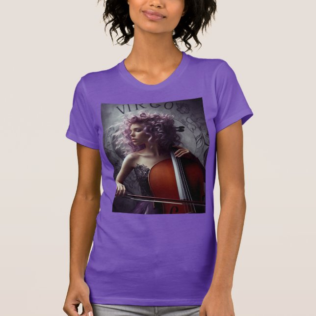 Våg Zodiac Musician Cello T Shirt (Framsida)