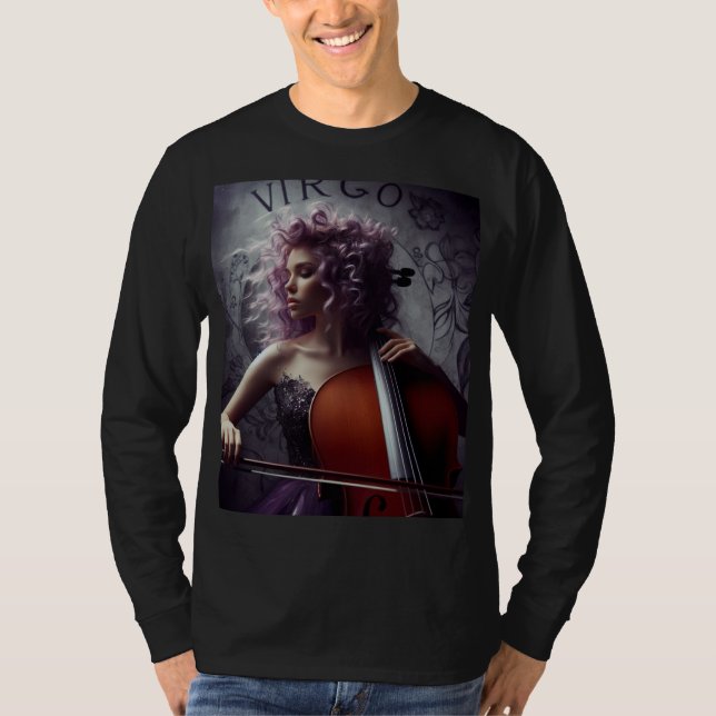 Våg Zodiac Musician Cello T Shirt (Framsida)