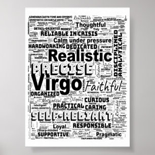 Våg Zodiac Ord Cloud Inspiration Poster (S)