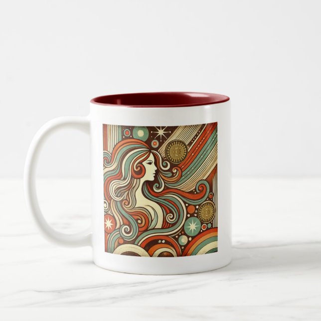 Våg Zodiac Retro-kaffe Mugg (Vänster)
