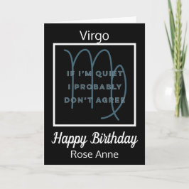 Våg Zodiac Roligt Quote in Black & White Birthday Kort