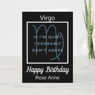 Våg Zodiac Roligt Quote in Black & White Birthday Kort