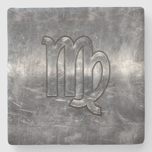 Våg Zodiac Sign Grunge Distress Stil Stenunderlägg (Framsidan)