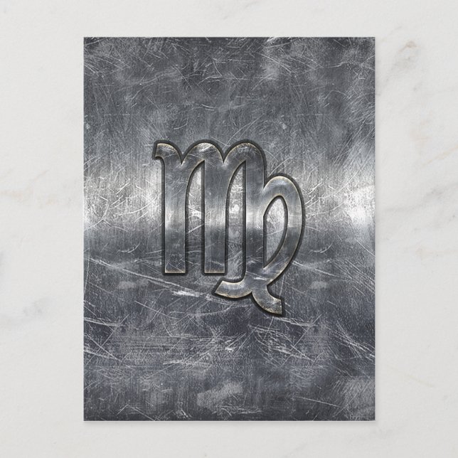 Våg Zodiac Sign Grunge Distress Stil Vykort (Framsida)