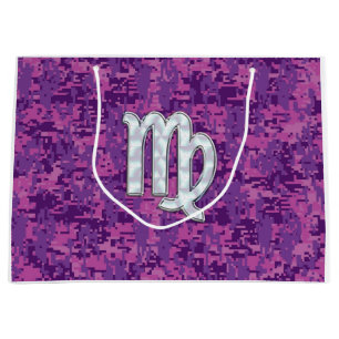 Våg Zodiac Sign Rosa Fuchsia Digital Camouflage