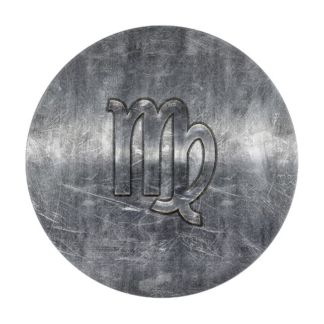Våg Zodiac Sign Silver Grunge Distress Stil (Framsidan)