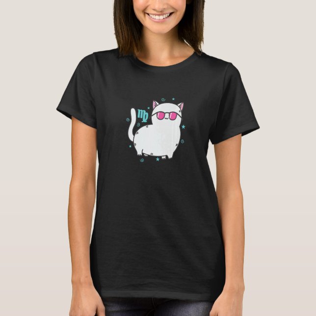 Våg Zodiac Sign som Cat Horoscope T Shirt (Framsida)