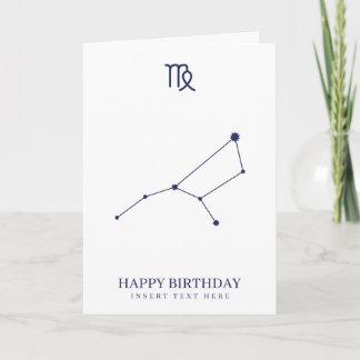 Våg Zodiac Stjärntecken Anpassningsbar Birthday Kort