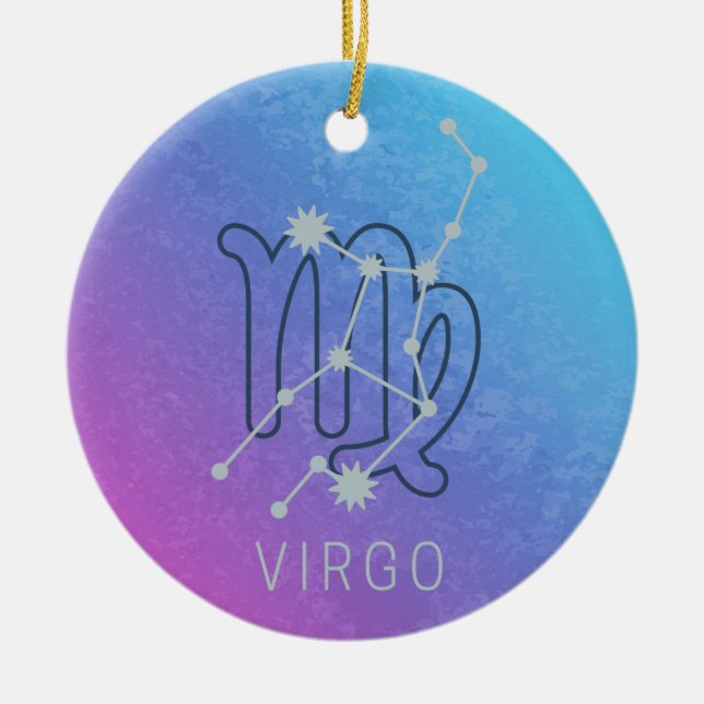 Våg Zodiac Stjärntecken Horoscope Constellation Julgransprydnad Keramik (Framsidan)