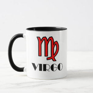 Våg Zodiac-symbol Designer Mugg i rött
