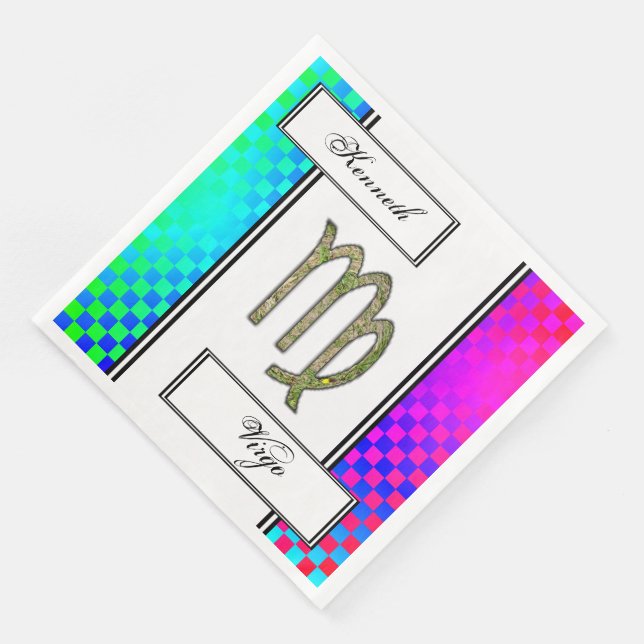 Våg Zodiac Symbol Inslag av Kenneth Yoncich Pappersservett (Hörn)