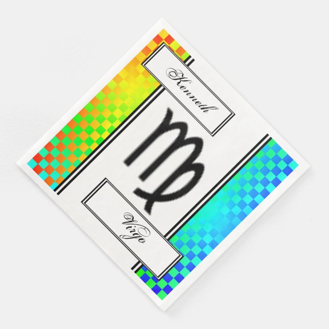 Våg Zodiac Symbol Standard av Kenneth Yoncich Pappersservett (Hörn)