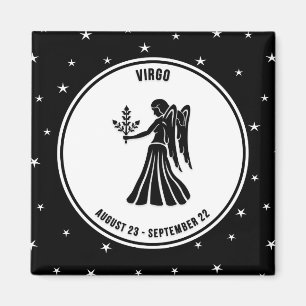 Våg Zodiac-tecken, Black & White Magnet