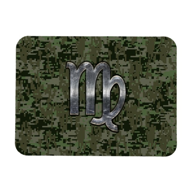 Våg Zodiac-tecken på Grönt Digital Camo Magnet (Horisontell)